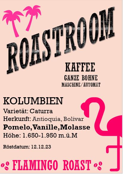 KAFFEE -Flamingo Roast- Kolumbien/ Orange,Winey